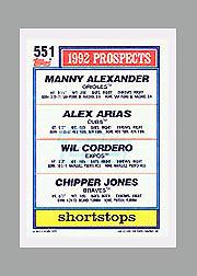 1992 Topps Micro #551 Chipper Jones back image