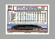 1992 Topps Micro #561 Jose Vizcaino back image