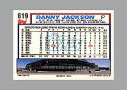 1992 Topps Micro #619 Danny Jackson back image