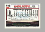 1992 Topps Micro #689 Mark Lemke back image