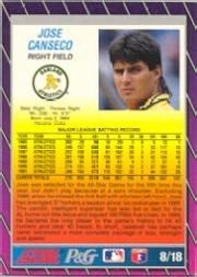 1992 Score Procter and Gamble #8 Jose Canseco back image