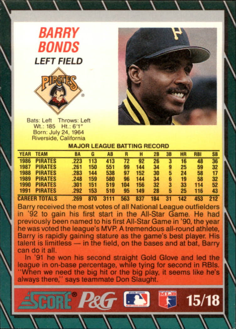 Ozzie Smith 1992 Score P&G All Star Game Series Mint Card #14
