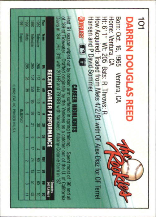 A3296- 1992 Donruss Rookies Baseball Card #s 1-132 -You Pick- 15+ FREE US SHIP - Picture 143 of 183