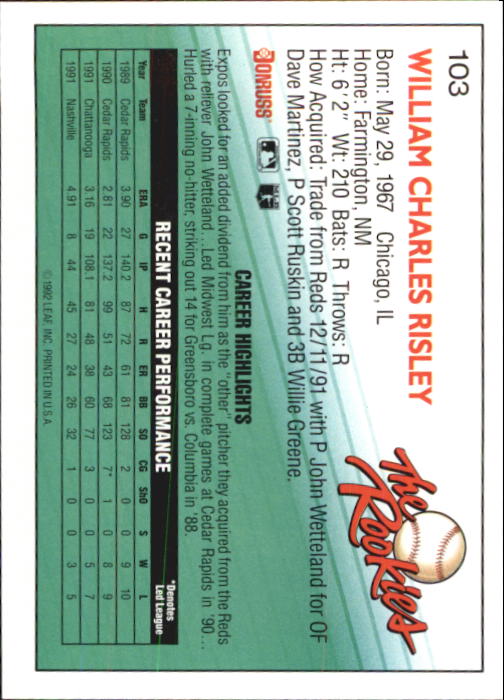 A3296- 1992 Donruss Rookies Baseball Card #s 1-132 -You Pick- 15+ FREE US SHIP - Picture 147 of 183