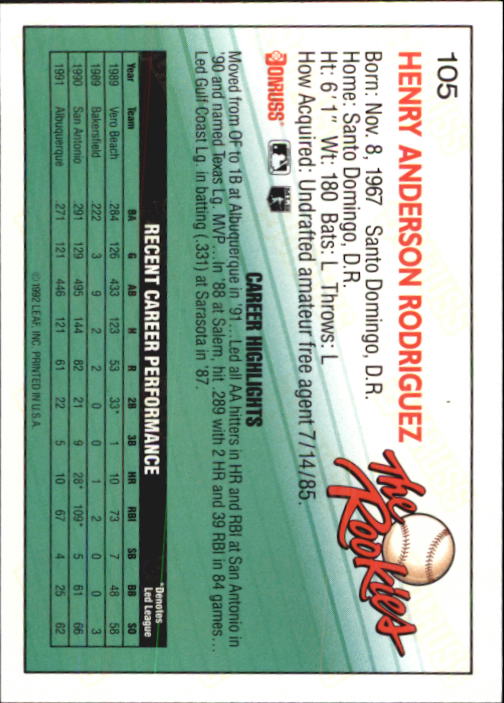 A3296- 1992 Donruss Rookies Baseball Card #s 1-132 -You Pick- 15+ FREE US SHIP - Picture 149 of 183