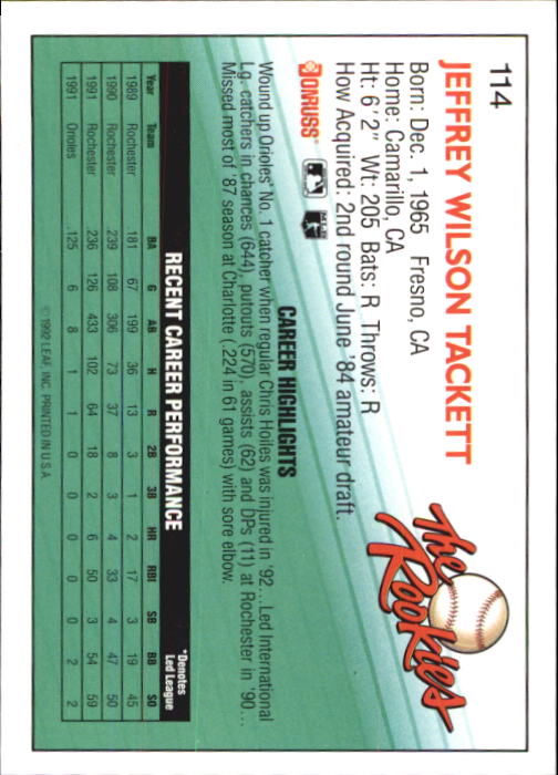 A3296- 1992 Donruss Rookies Baseball Card #s 1-132 -You Pick- 15+ FREE US SHIP - Picture 161 of 183
