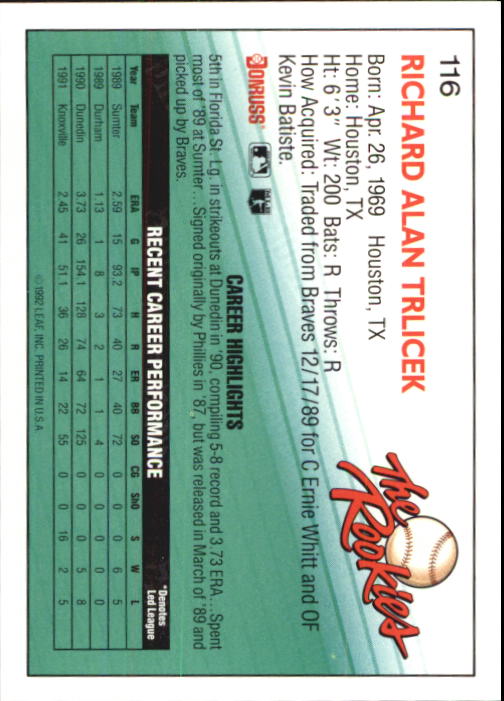 A3296- 1992 Donruss Rookies Baseball Card #s 1-132 -You Pick- 15+ FREE US SHIP - Picture 163 of 183