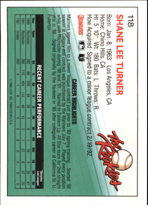 A3296- 1992 Donruss Rookies Baseball Card #s 1-132 -You Pick- 15+ FREE US SHIP - Picture 165 of 183
