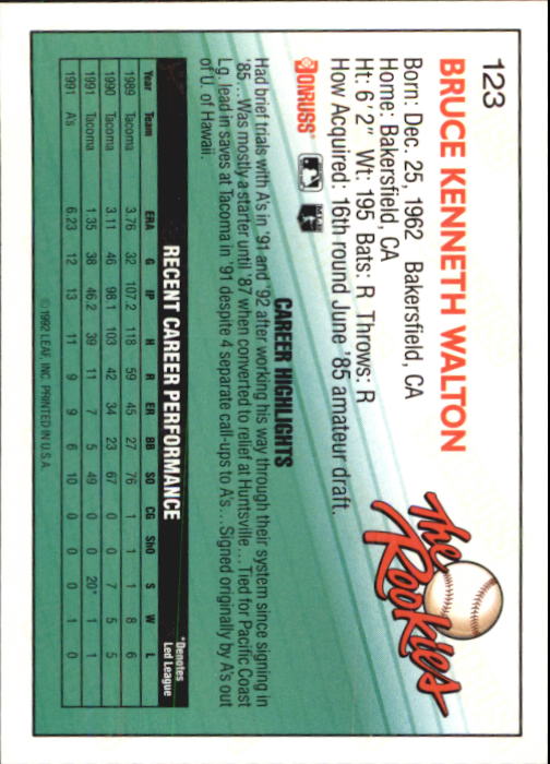 A3296- 1992 Donruss Rookies Baseball Card #s 1-132 -You Pick- 15+ FREE US SHIP - Picture 169 of 183