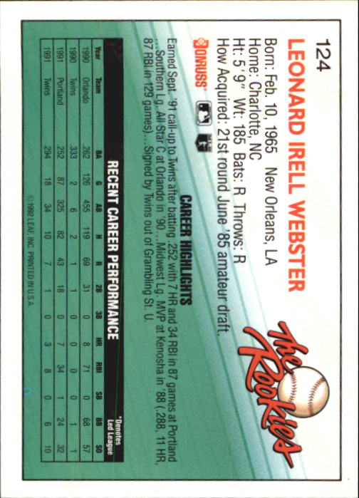 A3296- 1992 Donruss Rookies Baseball Card #s 1-132 -You Pick- 15+ FREE US SHIP - Picture 171 of 183