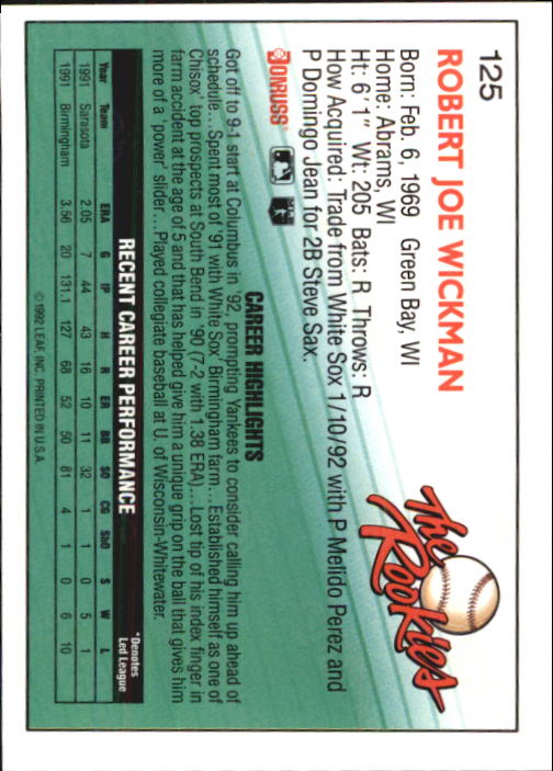 A3296- 1992 Donruss Rookies Baseball Card #s 1-132 -You Pick- 15+ FREE US SHIP - Picture 173 of 183