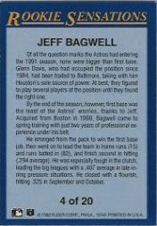 1992 Fleer Rookie Sensations #4 Jeff Bagwell back image