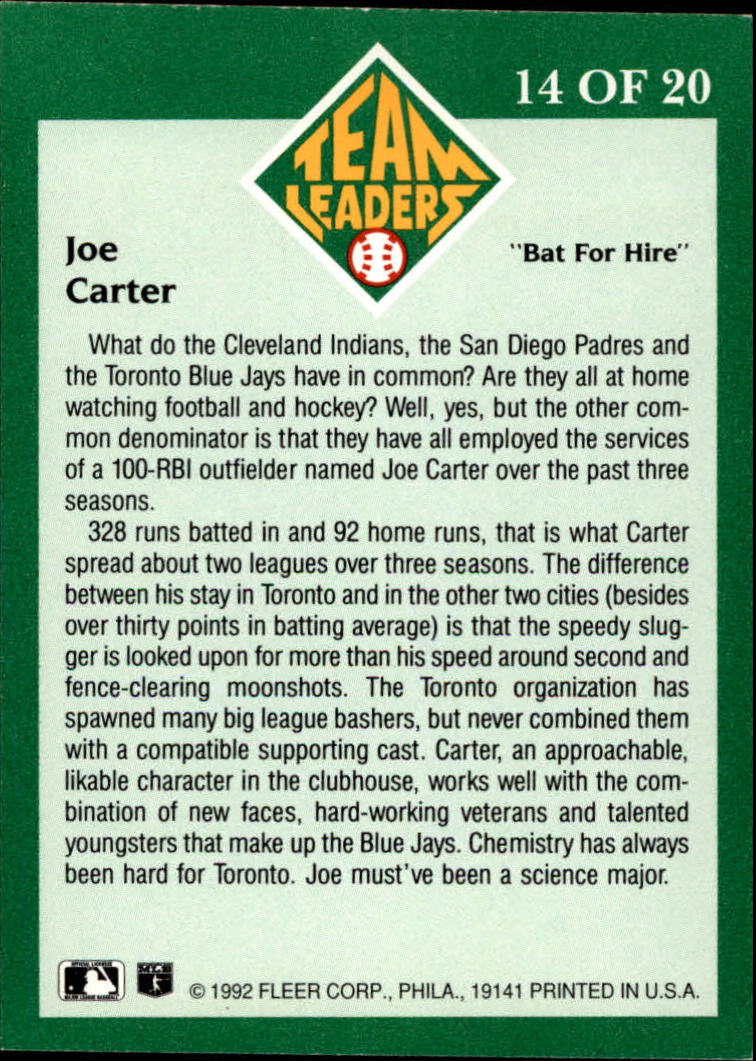 A2094- 1992 Fleer Baseball Assorted Insert Cards -You Pick- 15+ FREE US SHIP - Picture 28 of 32