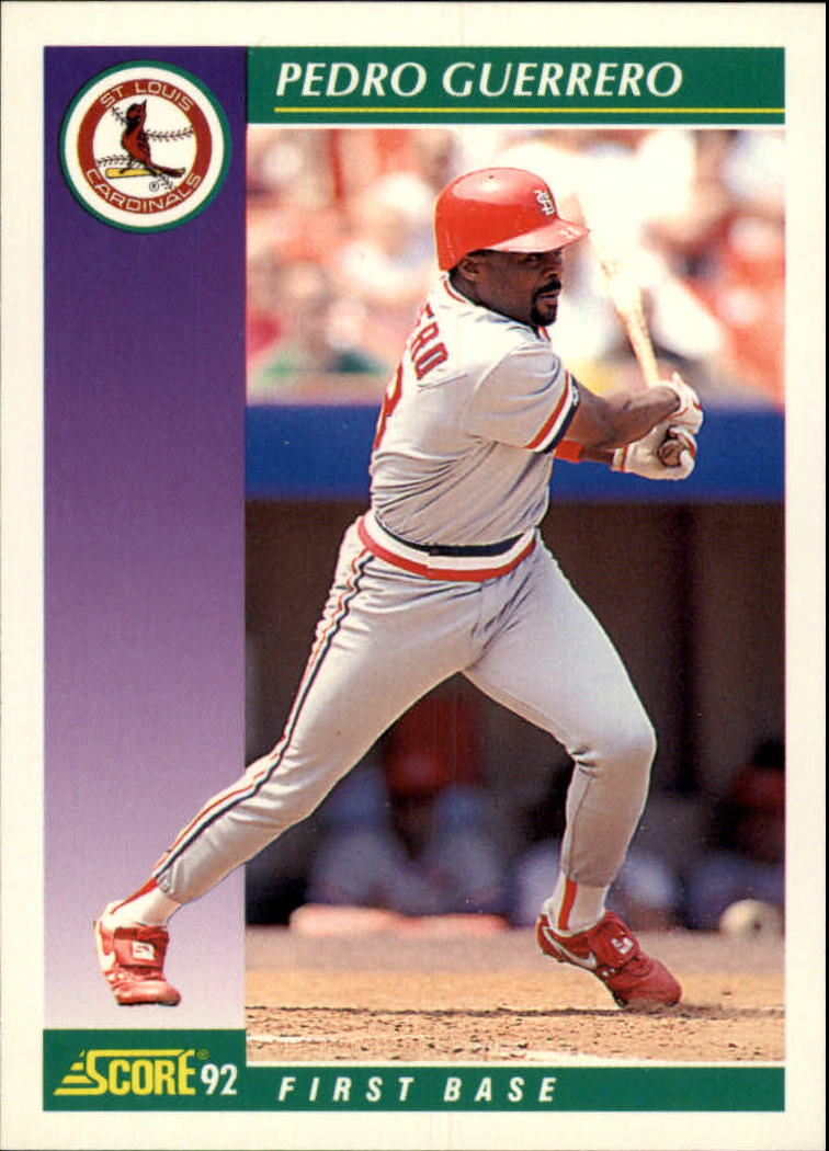 1992 Score St. Louis Cardinals Baseball Card #376 Pedro Guerrero | eBay