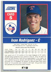 1992 Score Impact Players #5 Ivan Rodriguez back image
