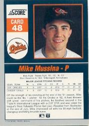 1992 Score Impact Players #48 Mike Mussina back image