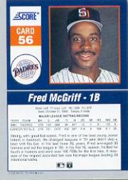1992 Score Impact Players #56 Fred McGriff back image