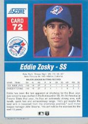 1992 Score Impact Players #72 Eddie Zosky back image