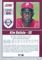 1992 Score Impact Players #86 Kim Batiste back image