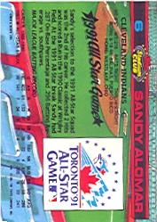 1992 Stadium Club Dome #6 Sandy Alomar Jr. back image