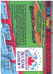 1992 Stadium Club Dome #33 Andre Dawson back image