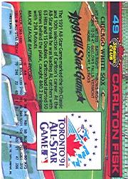 1992 Stadium Club Dome #49 Carlton Fisk back image