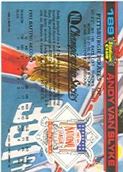 1992 Stadium Club Dome #189 Andy Van Slyke back image