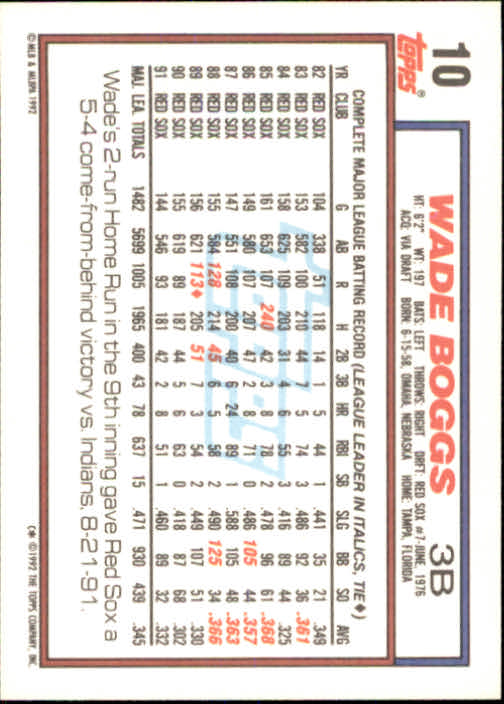 Wade Boggs cards (1989-2024) Red Sox Yankees Rays - You Choose