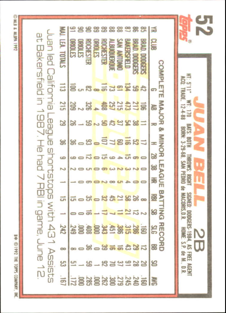 B0600- 1992 Topps Gold Baseball Card #s 1-250 -You Pick- 15+ FREE US SHIP - Picture 91 of 473