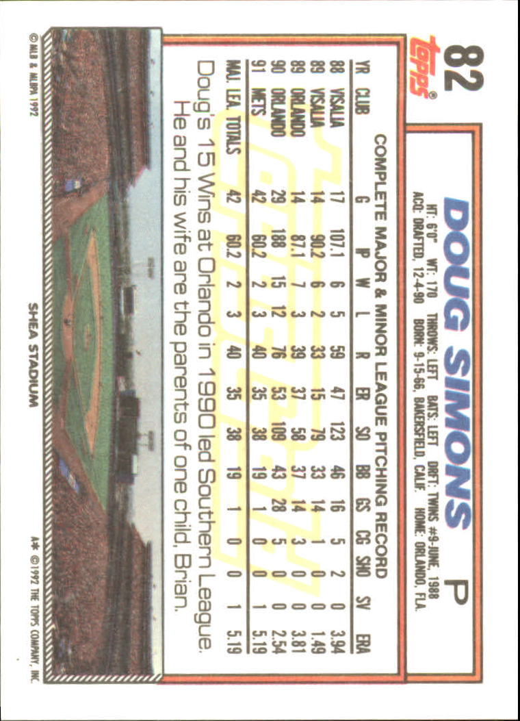 B0600- 1992 Topps Gold Baseball Card #s 1-250 -You Pick- 15+ FREE US SHIP - Picture 149 of 473