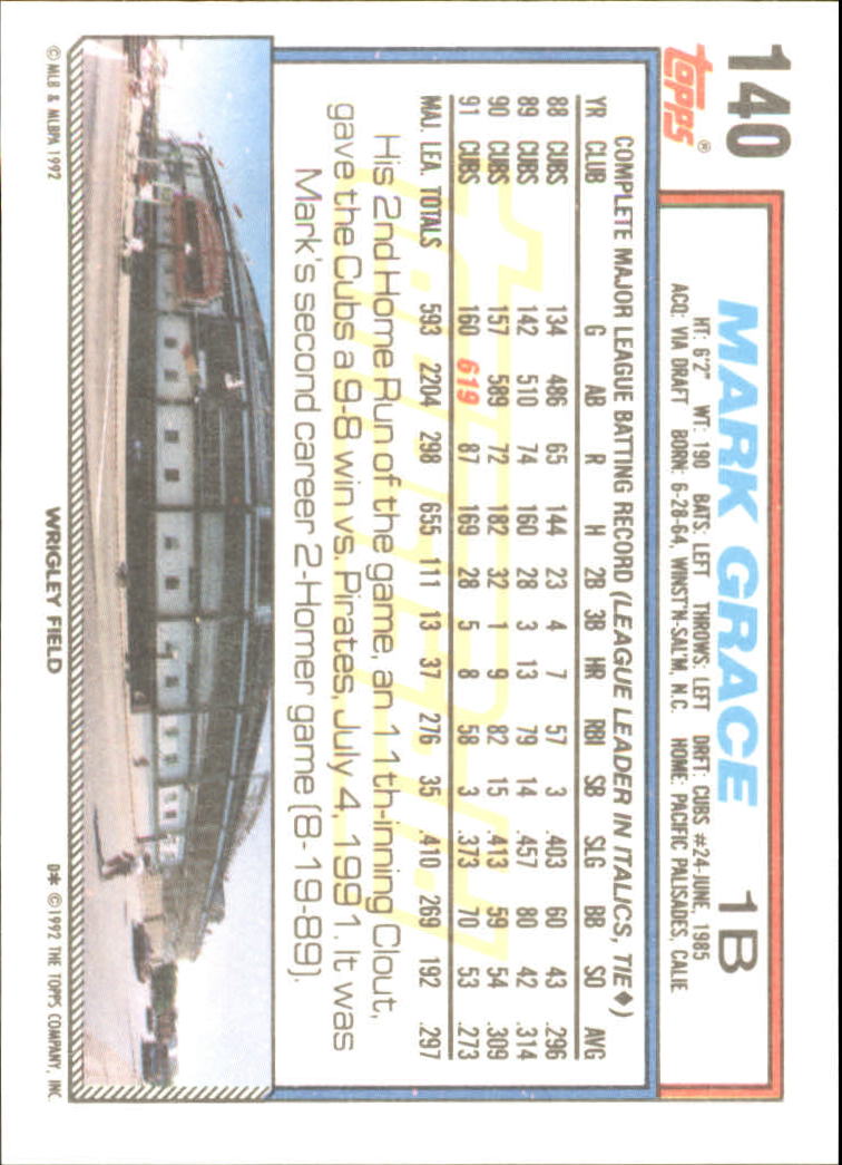 B0600- 1992 Topps Gold Baseball Card #s 1-250 -You Pick- 15+ FREE US SHIP - Picture 261 of 473
