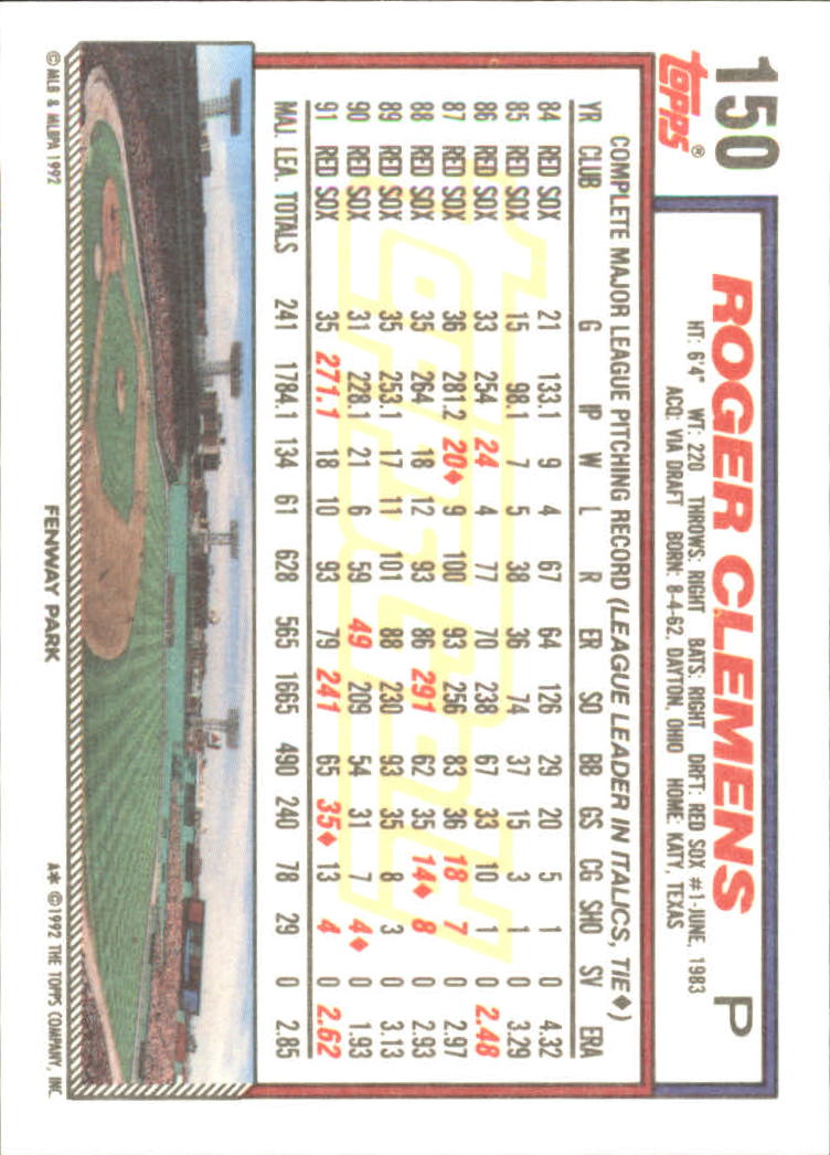 B0600- 1992 Topps Gold Baseball Card #s 1-250 -You Pick- 15+ FREE US SHIP - Picture 279 of 473