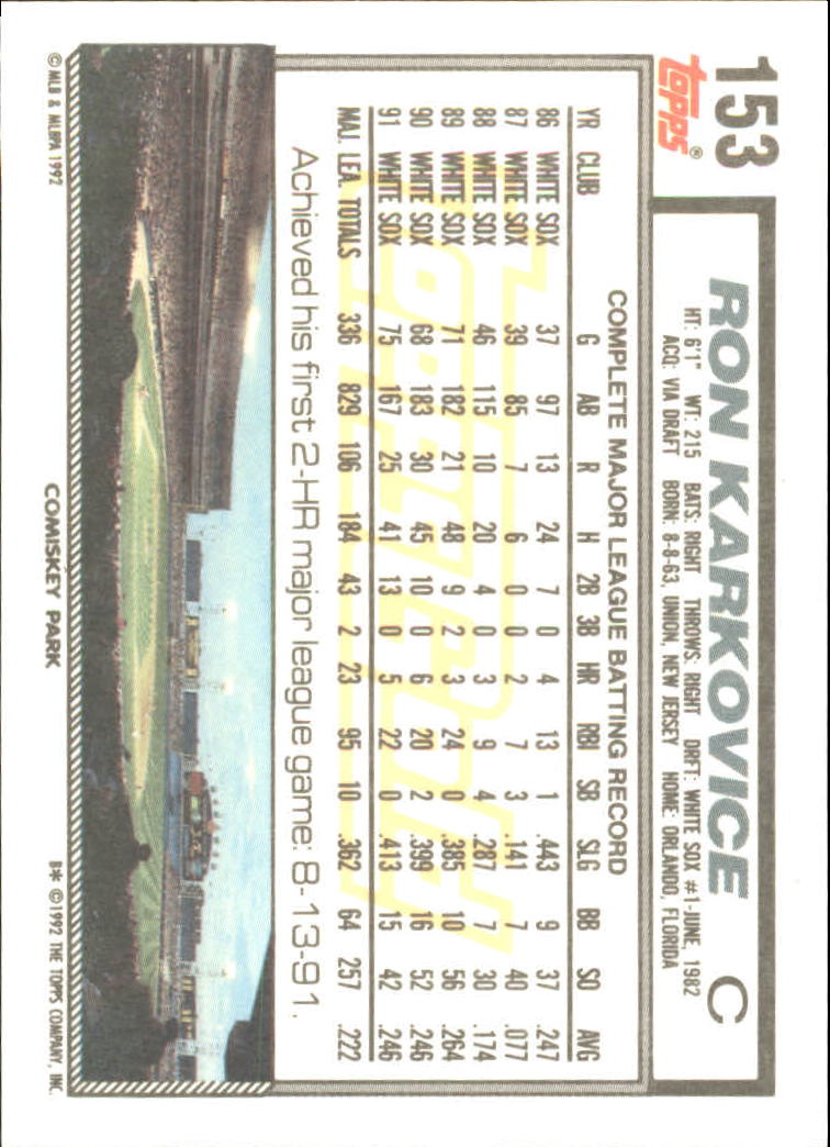 B0600- 1992 Topps Gold Baseball Card #s 1-250 -You Pick- 15+ FREE US SHIP - Picture 285 of 473