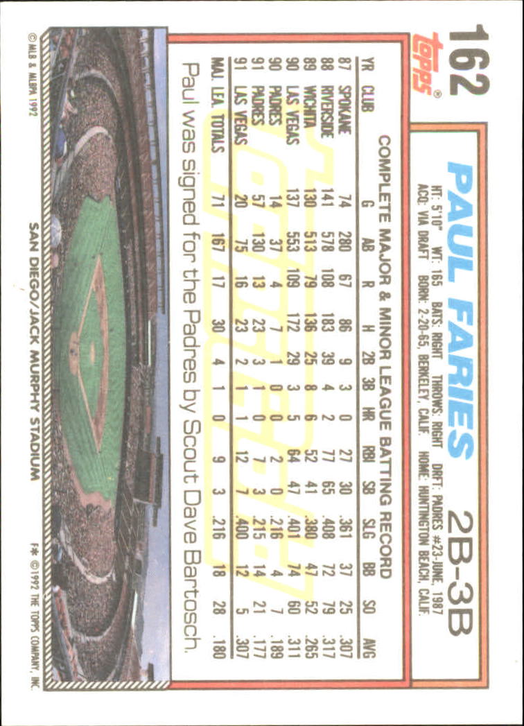B0600- 1992 Topps Gold Baseball Card #s 1-250 -You Pick- 15+ FREE US SHIP - Picture 303 of 473
