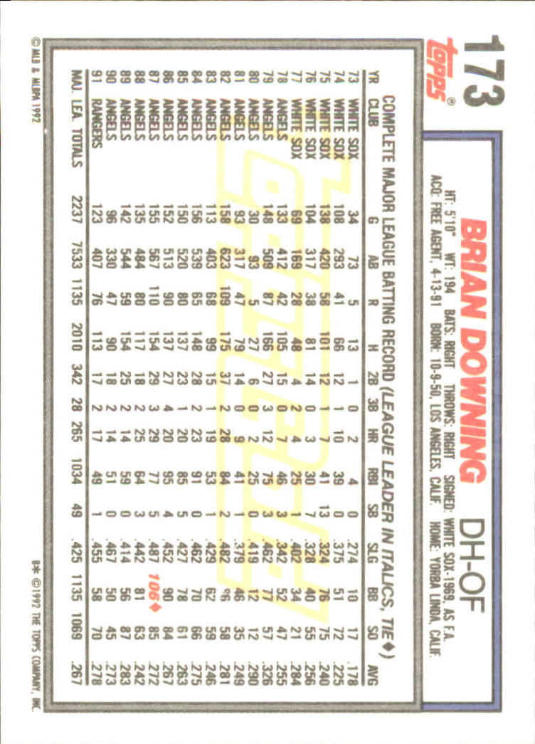 B0600- 1992 Topps Gold Baseball Card #s 1-250 -You Pick- 15+ FREE US SHIP - Picture 325 of 473
