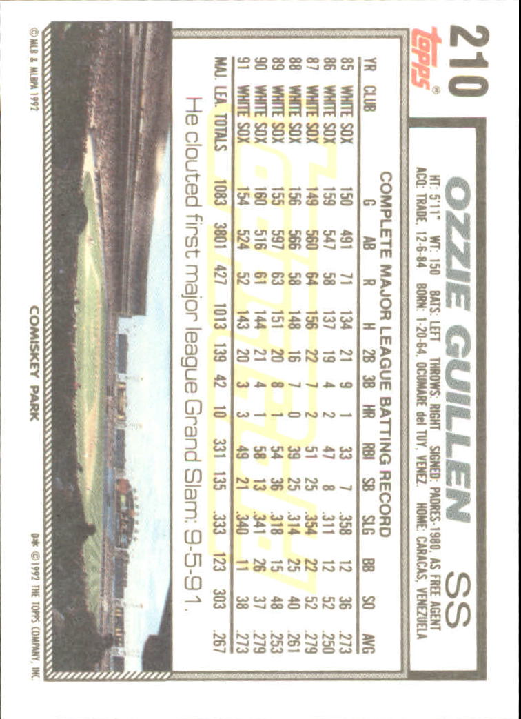 B0600- 1992 Topps Gold Baseball Card #s 1-250 -You Pick- 15+ FREE US SHIP - Picture 395 of 473