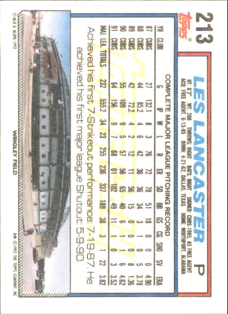 B0600- 1992 Topps Gold Baseball Card #s 1-250 -You Pick- 15+ FREE US SHIP - Picture 401 of 473