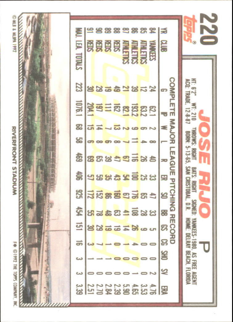 B0600- 1992 Topps Gold Baseball Card #s 1-250 -You Pick- 15+ FREE US SHIP - Picture 415 of 473