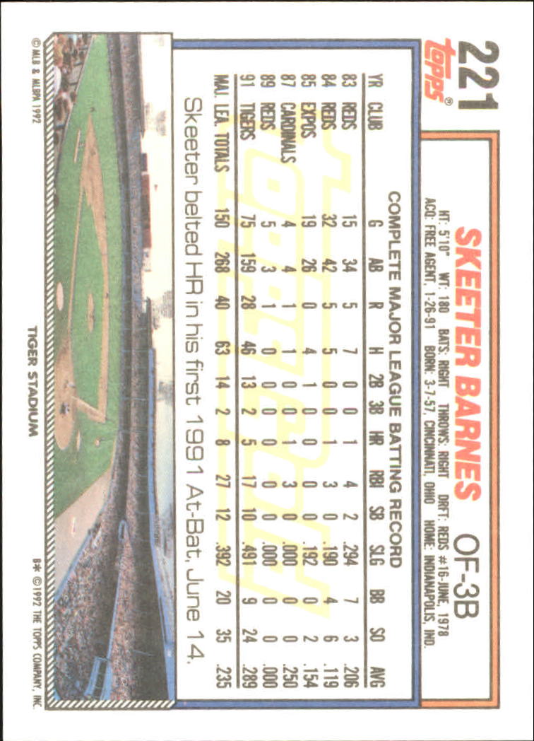 B0600- 1992 Topps Gold Baseball Card #s 1-250 -You Pick- 15+ FREE US SHIP - Picture 417 of 473