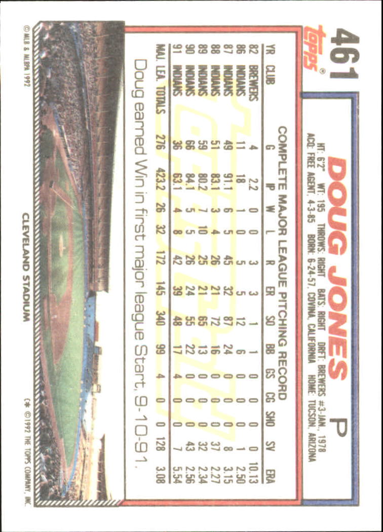 1992 Topps Gold #461 Doug Jones back image