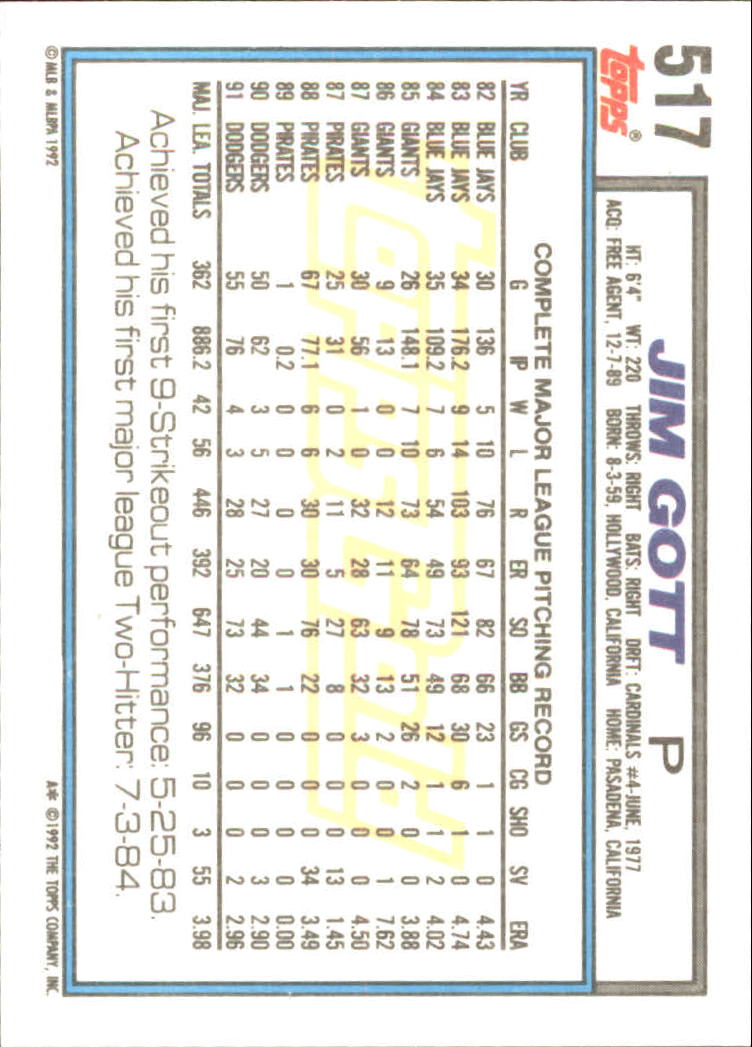 B0600 - 1992 Topps Gold Baseballkarte #S 501-750 -Sie wählen aus - 15+ KOSTENLOSER US-VERSAND - Bild 35 von 487