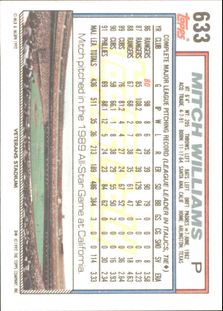 B0600 - 1992 Topps Gold Baseballkarte #S 501-750 -Sie wählen aus - 15+ KOSTENLOSER US-VERSAND - Bild 255 von 487
