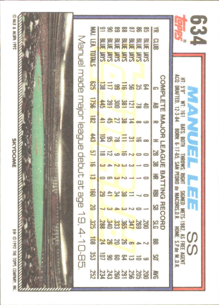 B0600 - 1992 Topps Gold Baseballkarte #S 501-750 -Sie wählen aus - 15+ KOSTENLOSER US-VERSAND - Bild 257 von 487