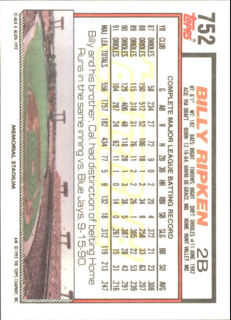 B0600 - 1992 Topps Gold Baseballkarte #S 751-793 -Sie wählen aus - 15+ KOSTENLOSER US-VERSAND - Bild 5 von 86