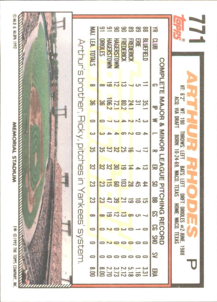 B0600 - 1992 Topps Gold Baseballkarte #S 751-793 -Sie wählen aus - 15+ KOSTENLOSER US-VERSAND - Bild 43 von 86
