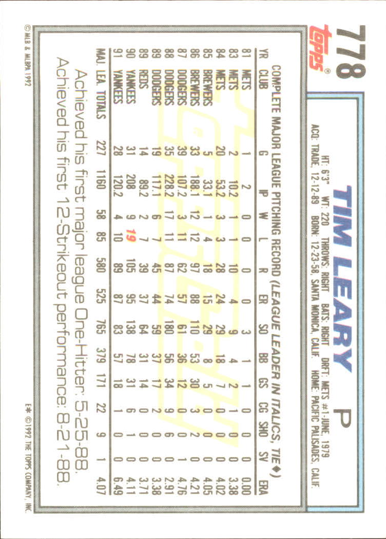 B0600 - 1992 Topps Gold Baseballkarte #S 751-793 -Sie wählen aus - 15+ KOSTENLOSER US-VERSAND - Bild 57 von 86