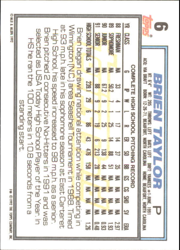 1992 Topps Baseball Gold Winners (#1-275) Singles - You Choose - Bild 9 von 496