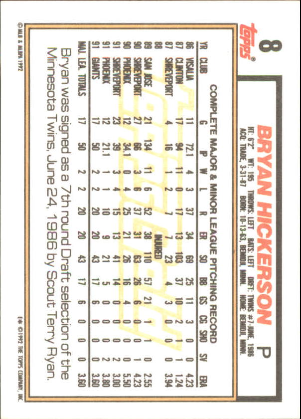 1992 Topps Baseball Gold Winners (#1-275) Singles - You Choose - Bild 13 von 496