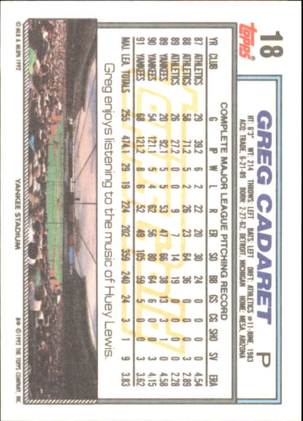 1992 Topps Baseball Gold Winners (#1-275) Singles - You Choose - Bild 29 von 496
