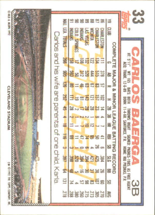 1992 Topps Baseball Gold Winners (#1-275) Singles - You Choose - Bild 57 von 496